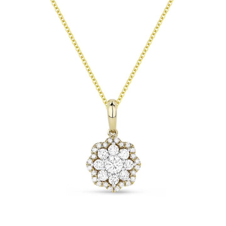 Beautiful Hand Crafted 14K Yellow Gold White Diamond Lumina Collection Pendant