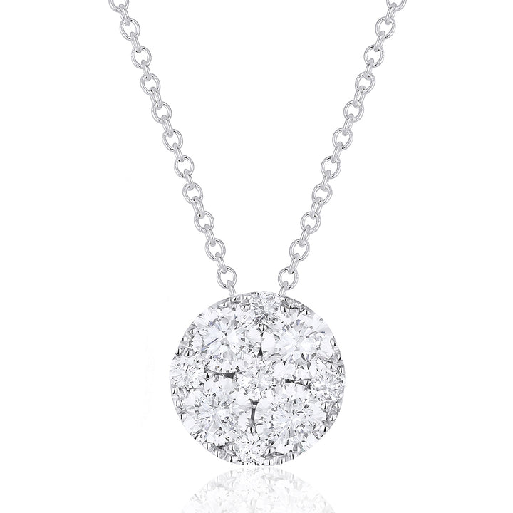 Madison L 14K White Gold Diamond Round Pendant - style N1474W