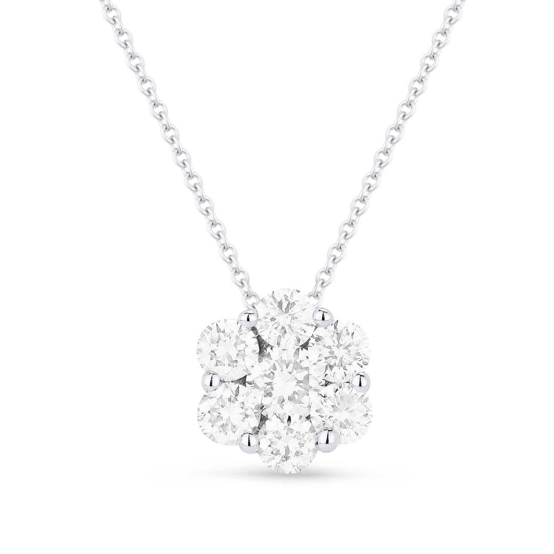 Beautiful Hand Crafted 14K White Gold White Diamond Lumina Collection Pendant