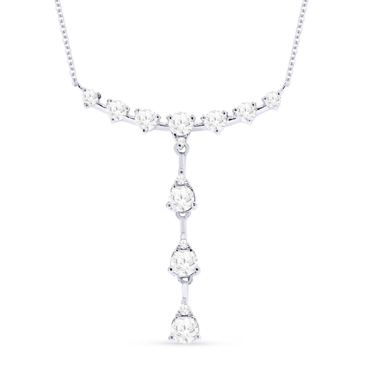 Beautiful Hand Crafted 14K White Gold White Diamond Milano Collection Necklace
