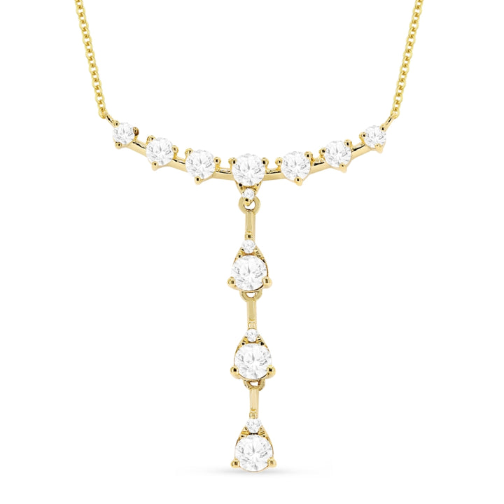 Beautiful Hand Crafted 14K Yellow Gold White Diamond Milano Collection Necklace