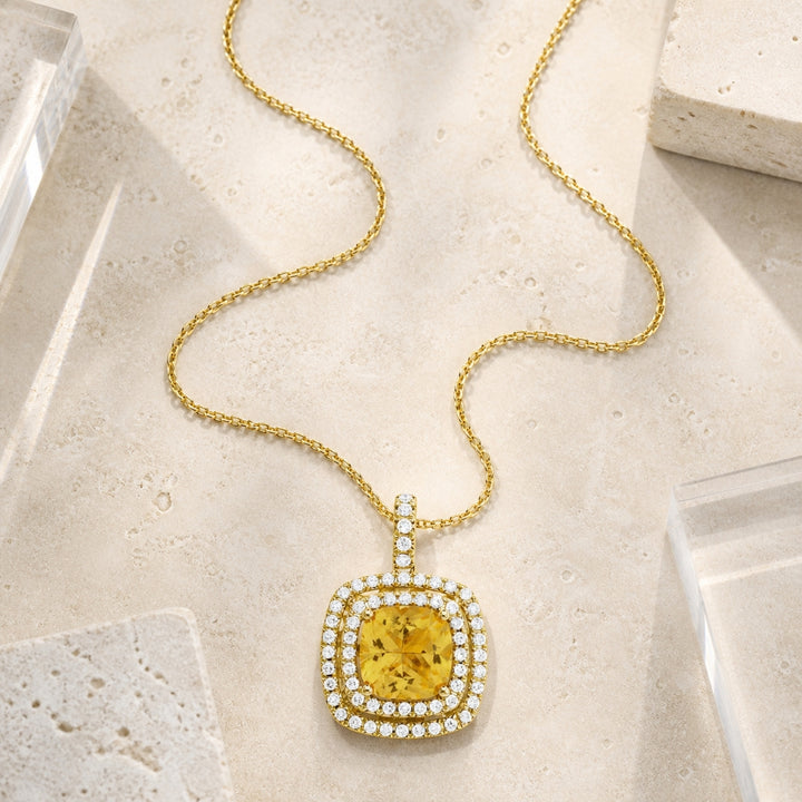 N1499 - 14K Gold Cushion Pendant