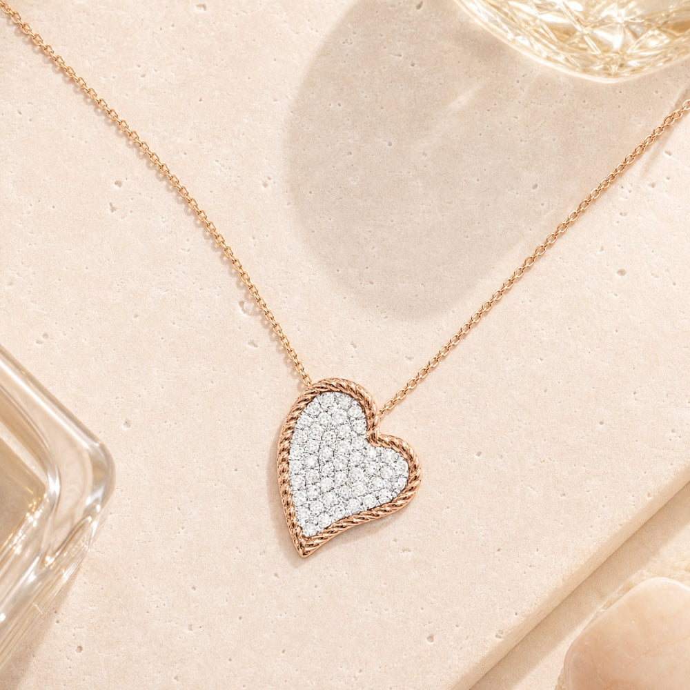 N1505 - 14K Gold Diamond Heart Pendant