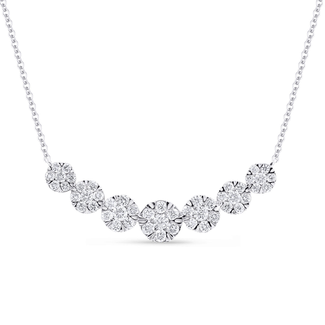 Beautiful Hand Crafted 14K White Gold White Diamond Milano Collection Necklace