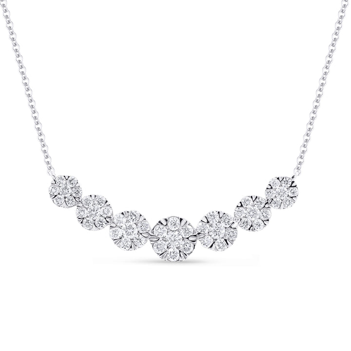 Beautiful Hand Crafted 14K White Gold White Diamond Milano Collection Necklace