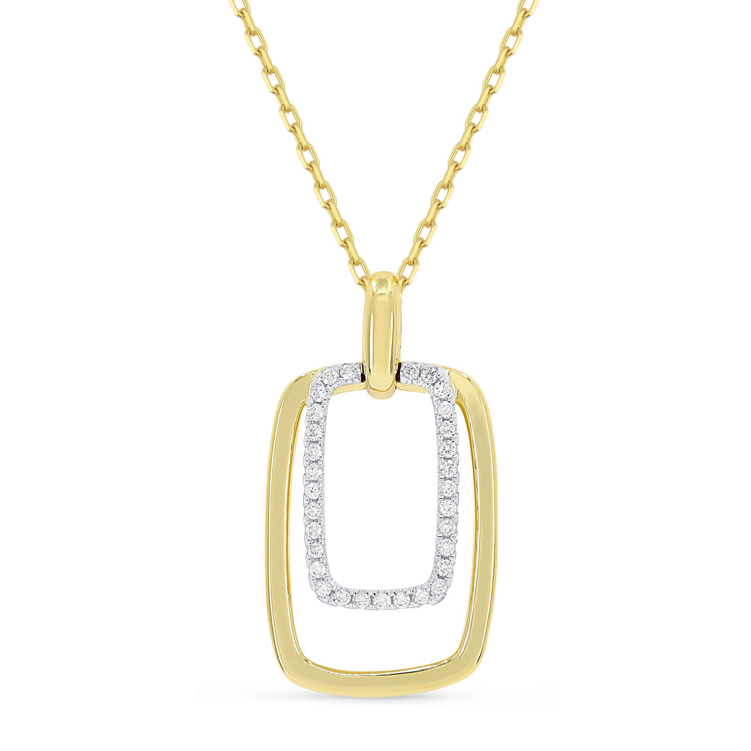 Beautiful Hand Crafted 14K Two Tone Gold White Diamond Milano Collection Pendant