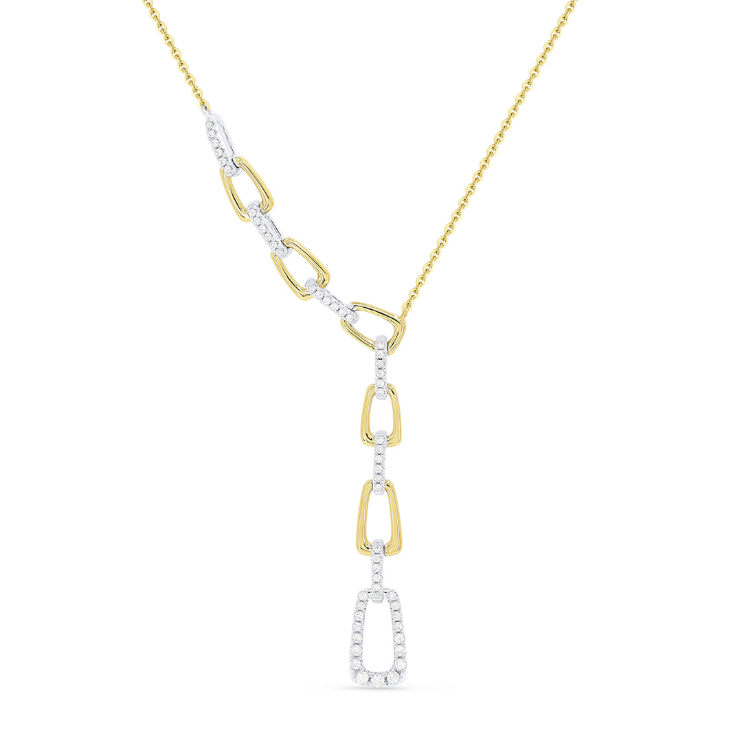 Beautiful Hand Crafted 14K Two Tone Gold White Diamond Milano Collection Necklace