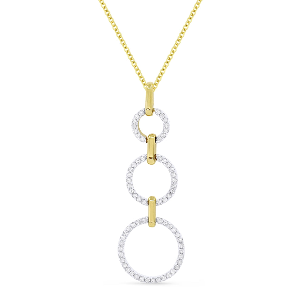 Beautiful Hand Crafted 14K Two Tone Gold White Diamond Milano Collection Pendant