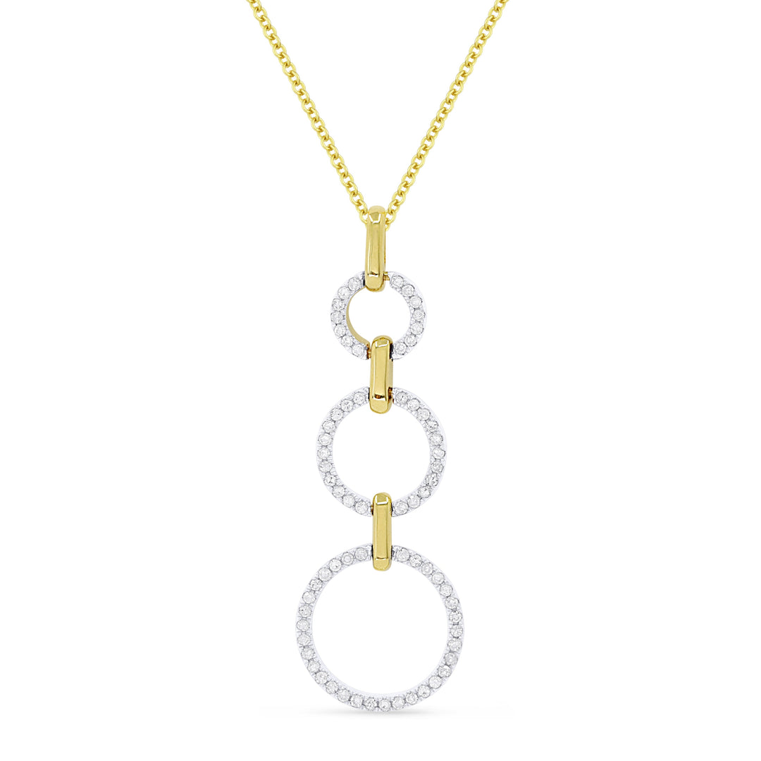 Beautiful Hand Crafted 14K Two Tone Gold White Diamond Milano Collection Pendant