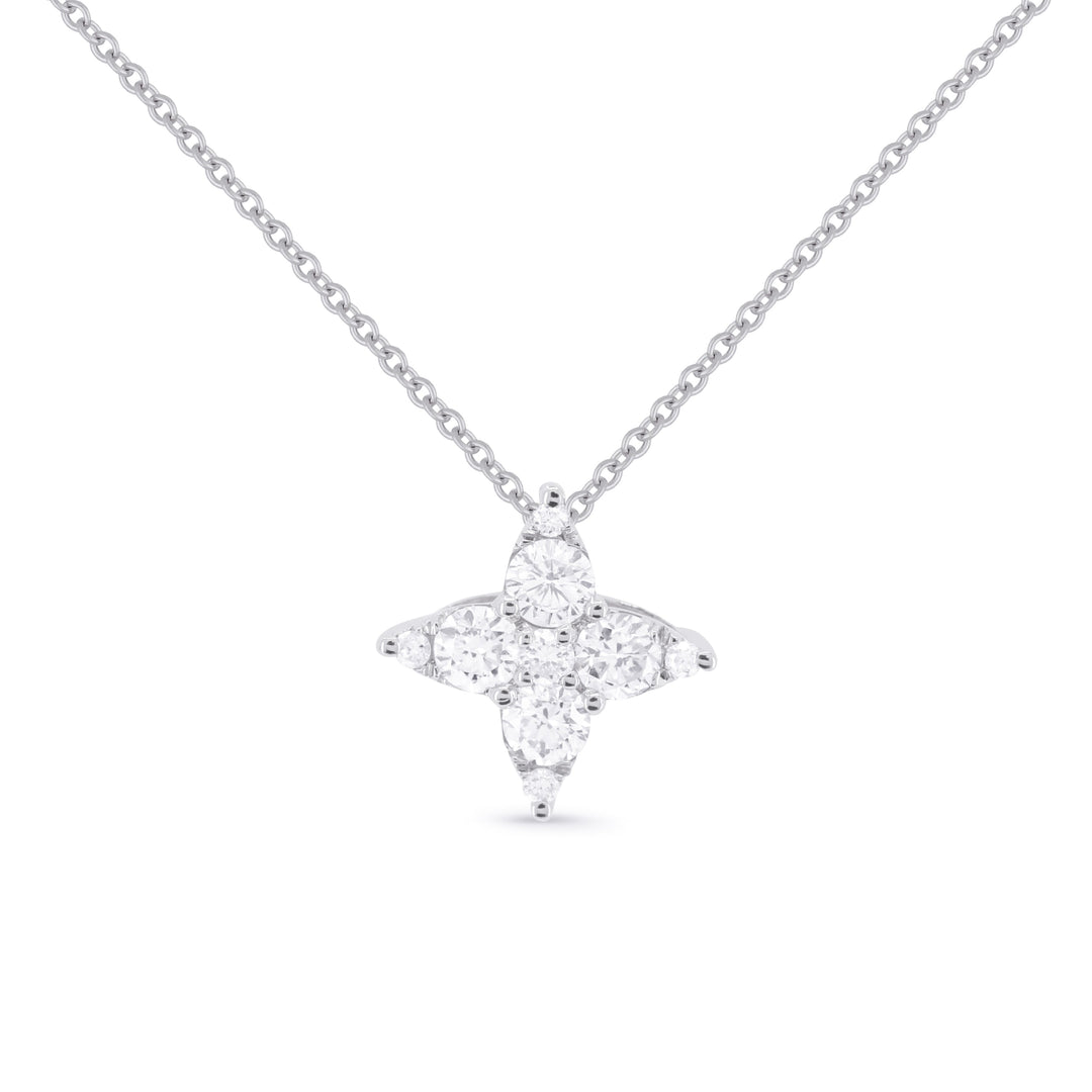 Beautiful Hand Crafted 14K White Gold White Diamond Milano Collection Pendant