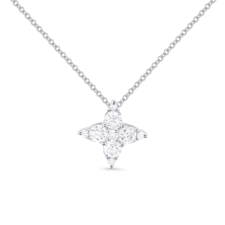 Beautiful Hand Crafted 14K White Gold White Diamond Milano Collection Pendant