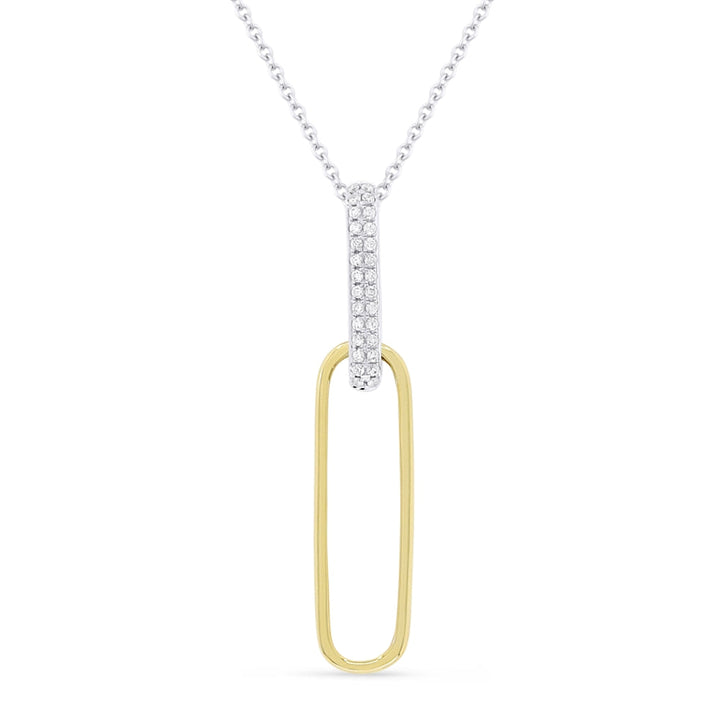 Beautiful Hand Crafted 14K Two Tone Gold White Diamond Milano Collection Pendant