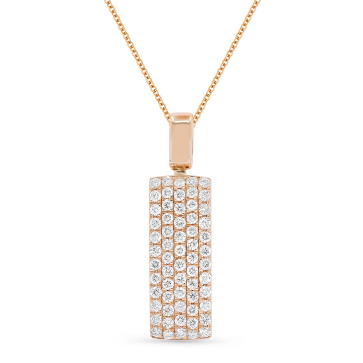 Beautiful Hand Crafted 14K Rose Gold White Diamond Milano Collection Pendant