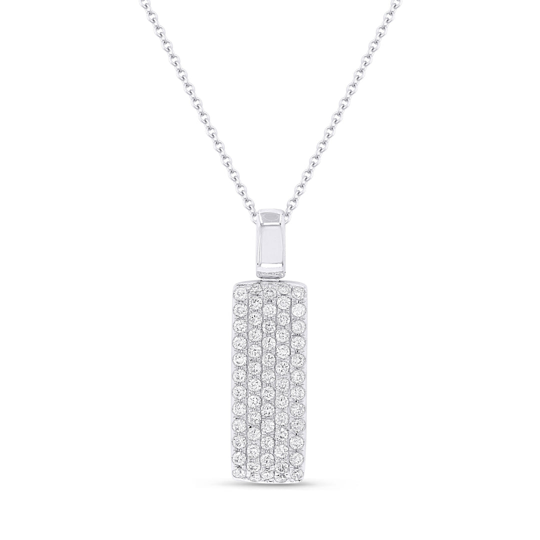 Beautiful Hand Crafted 14K White Gold White Diamond Milano Collection Pendant