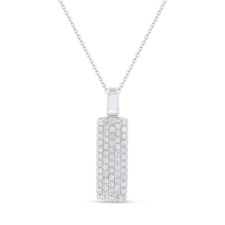 Beautiful Hand Crafted 14K White Gold White Diamond Milano Collection Pendant