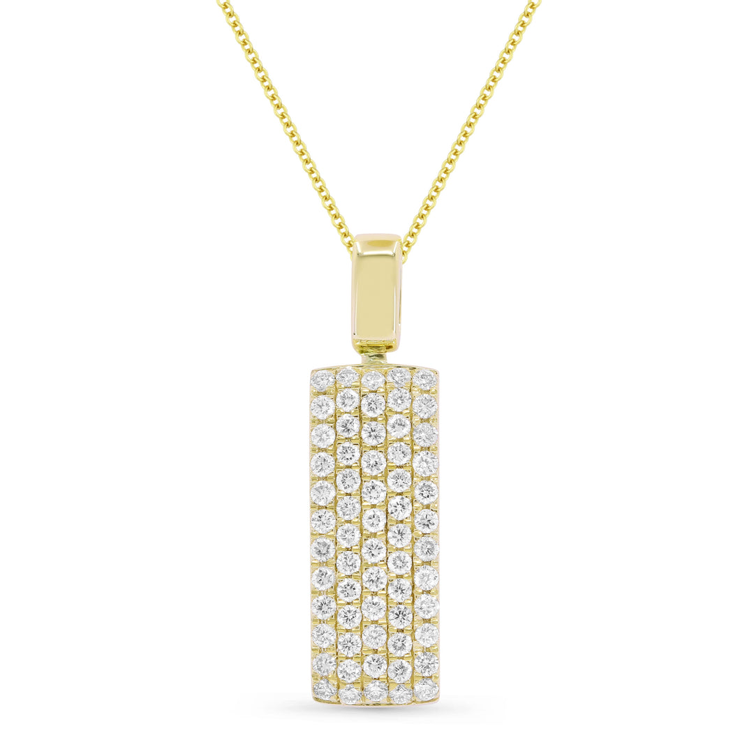 Beautiful Hand Crafted 14K Yellow Gold White Diamond Milano Collection Pendant