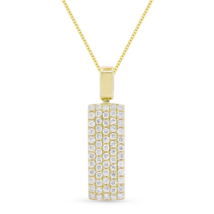 Beautiful Hand Crafted 14K Yellow Gold White Diamond Milano Collection Pendant