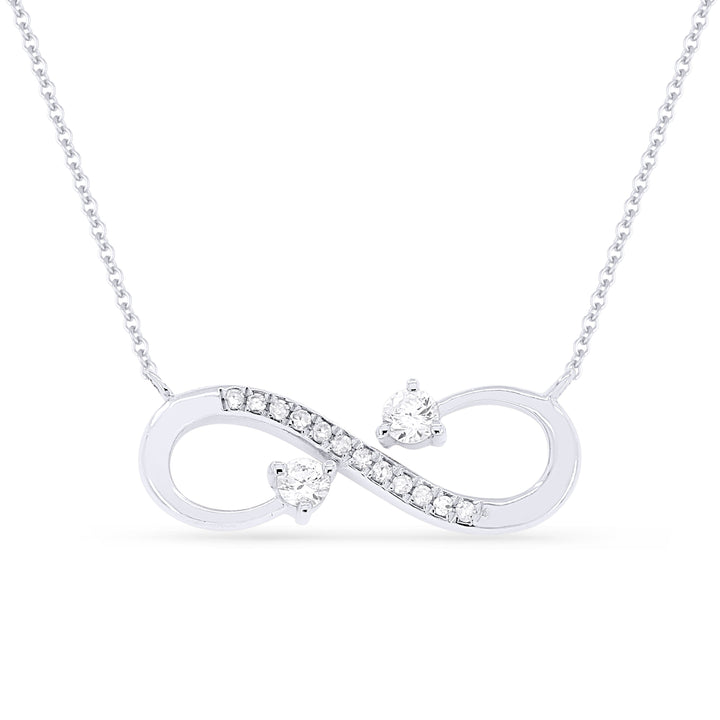 Beautiful Hand Crafted 14K White Gold White Diamond Milano Collection Necklace