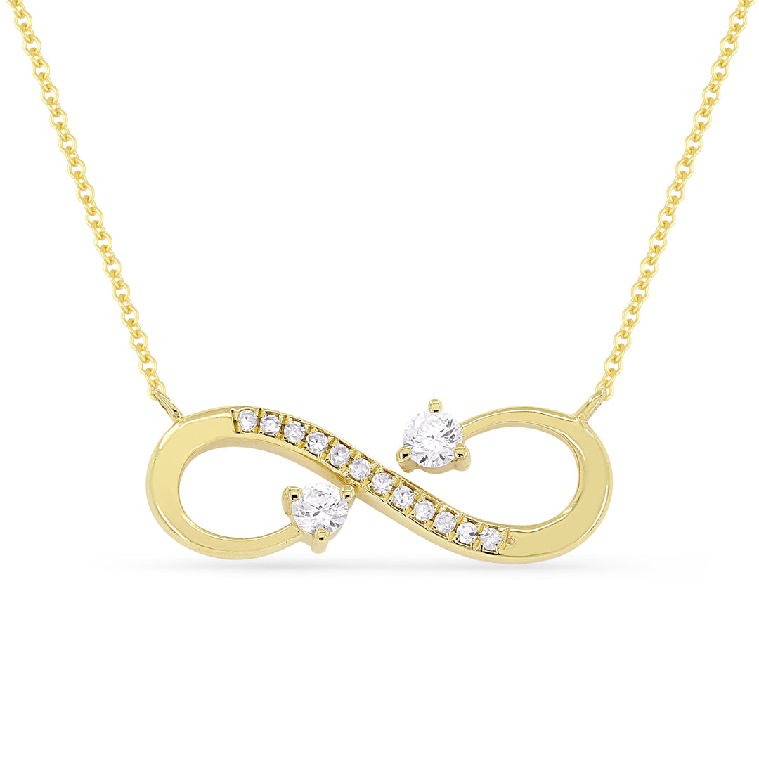 Beautiful Hand Crafted 14K Yellow Gold White Diamond Milano Collection Necklace