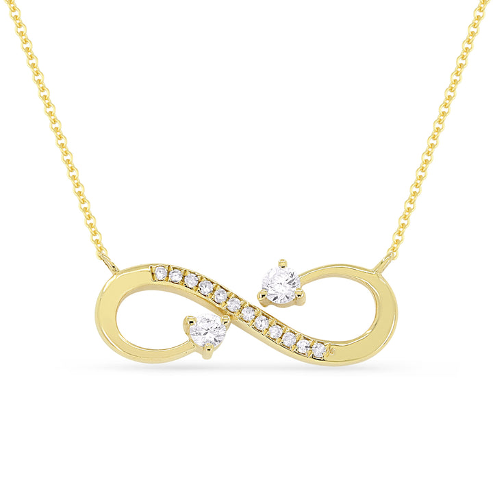 Beautiful Hand Crafted 14K Yellow Gold White Diamond Milano Collection Necklace