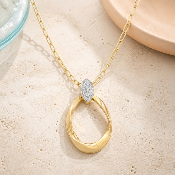 N1603 - 14K Yellow Gold Diamond Pendant