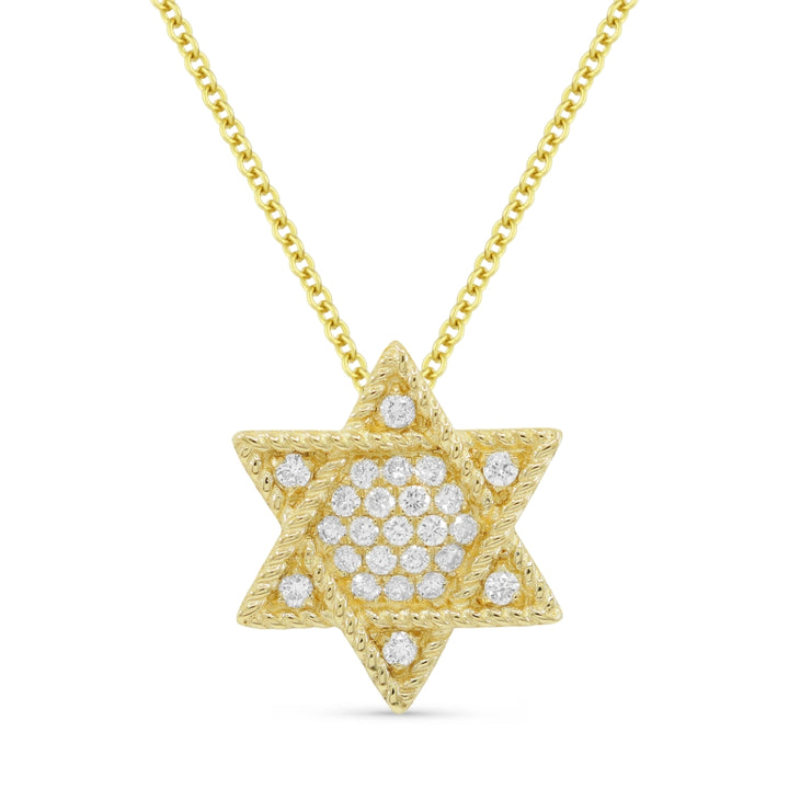 Madison L 14K Yellow Gold Diamond Jewish Star Pendant - style N1620Y