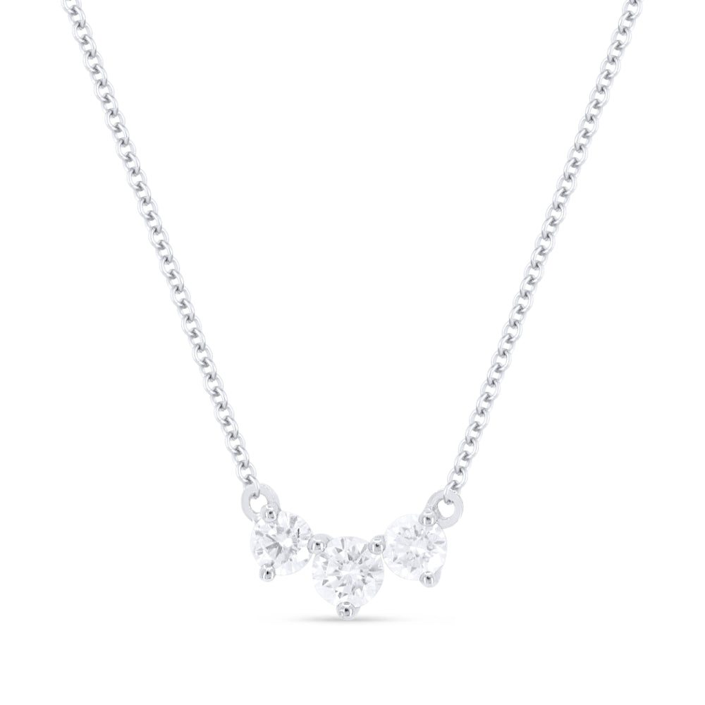 Beautiful Hand Crafted 14K White Gold White Diamond Milano Collection Necklace
