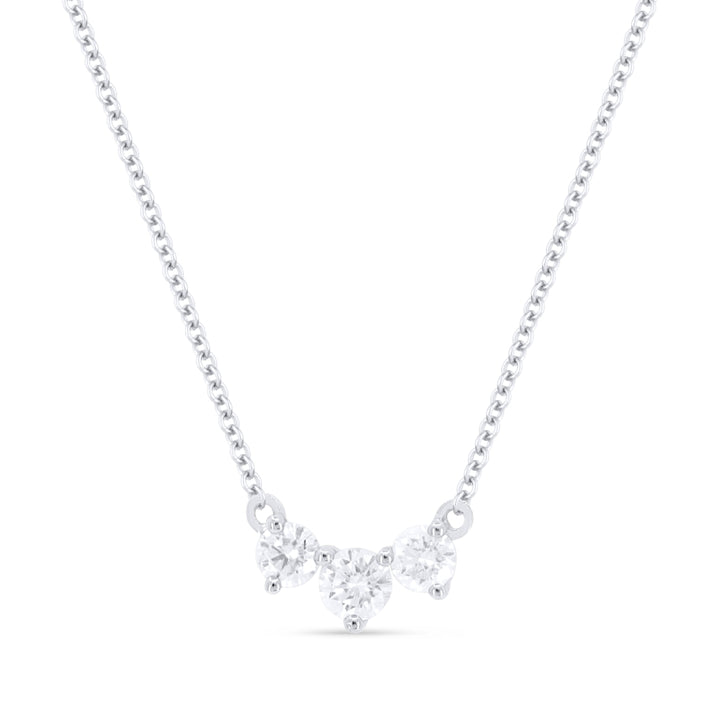 Beautiful Hand Crafted 14K White Gold White Diamond Milano Collection Necklace