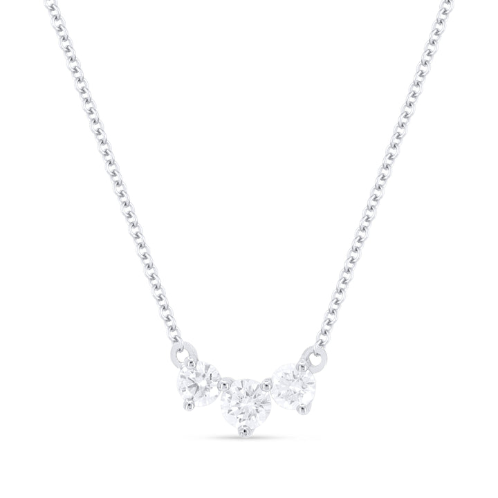 Beautiful Hand Crafted 14K White Gold White Diamond Milano Collection Necklace