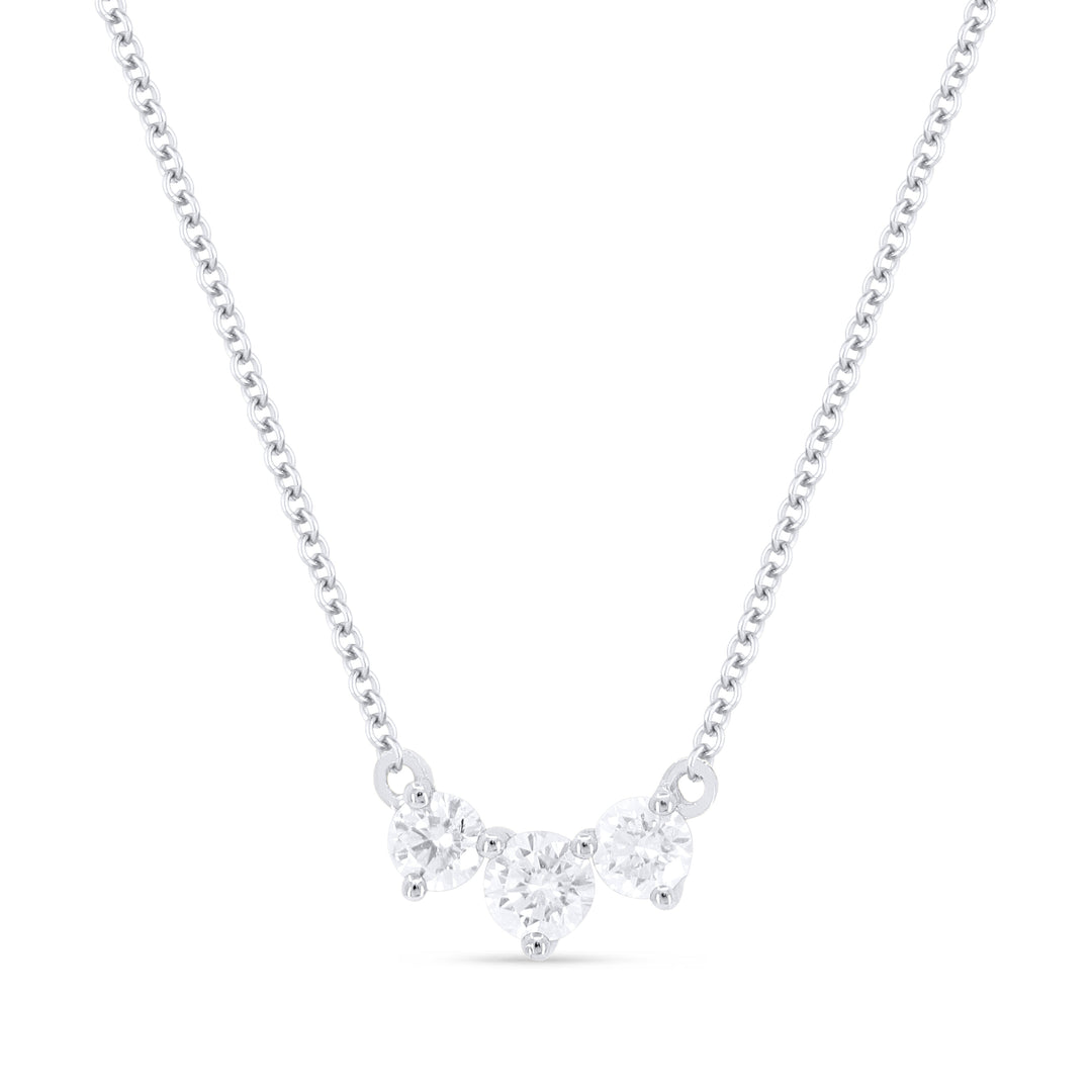 Beautiful Hand Crafted 14K White Gold White Diamond Milano Collection Necklace