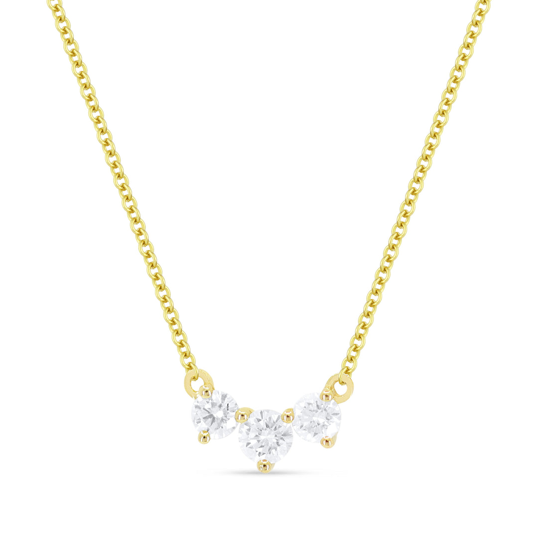 Beautiful Hand Crafted 14K Yellow Gold White Diamond Milano Collection Necklace