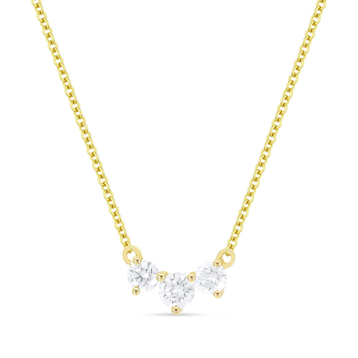 Beautiful Hand Crafted 14K Yellow Gold White Diamond Milano Collection Necklace