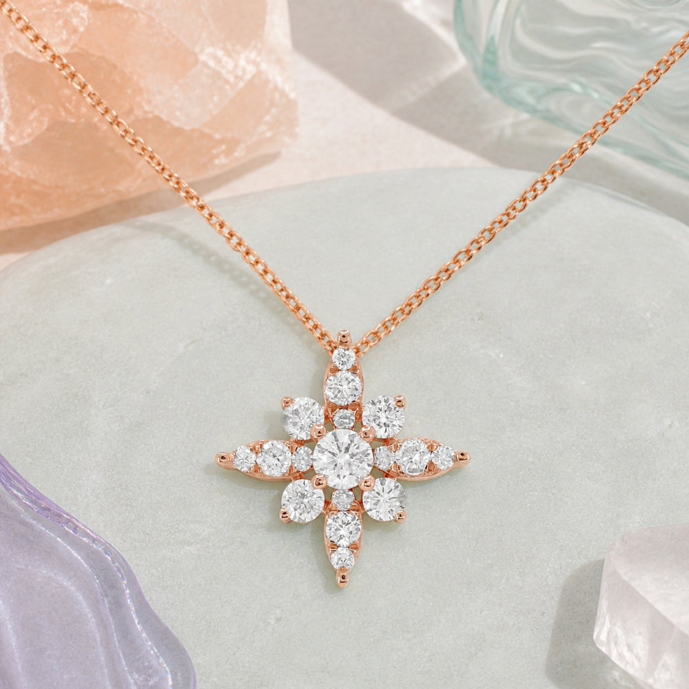 N1646 - 14K Gold Diamond Star Pendant