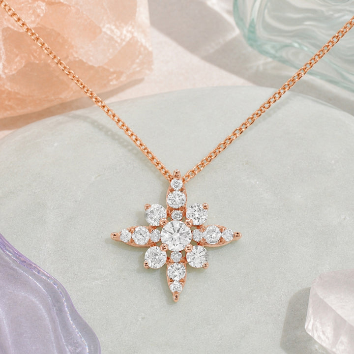 N1646 - 14K Gold Diamond Star Pendant