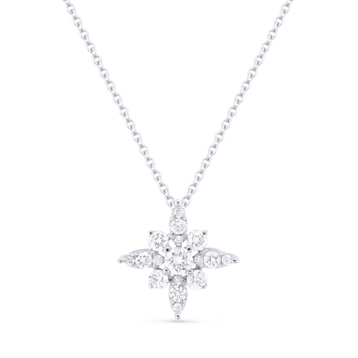 Beautiful Hand Crafted 14K White Gold White Diamond Milano Collection Pendant