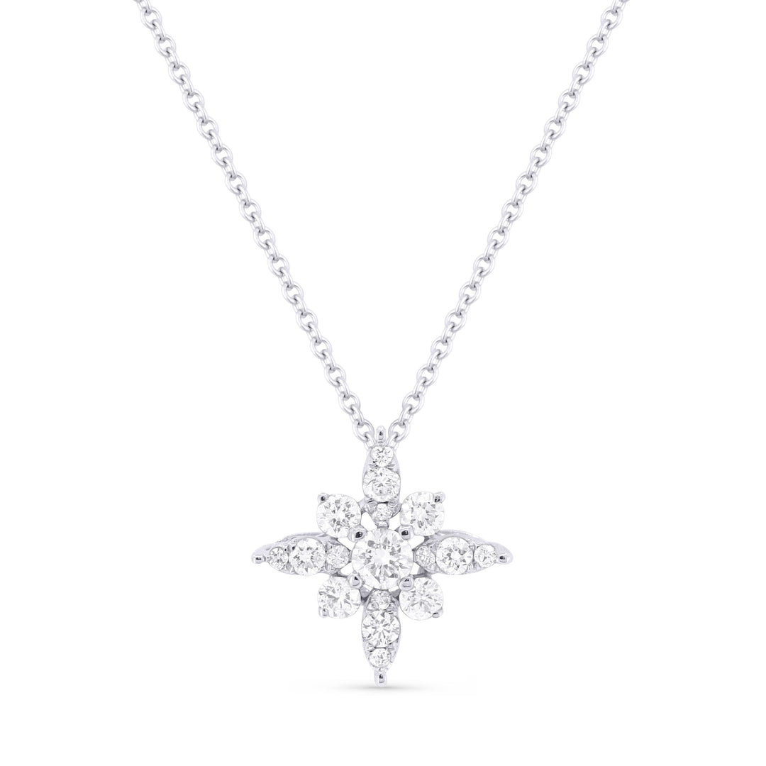 Beautiful Hand Crafted 14K White Gold White Diamond Milano Collection Pendant