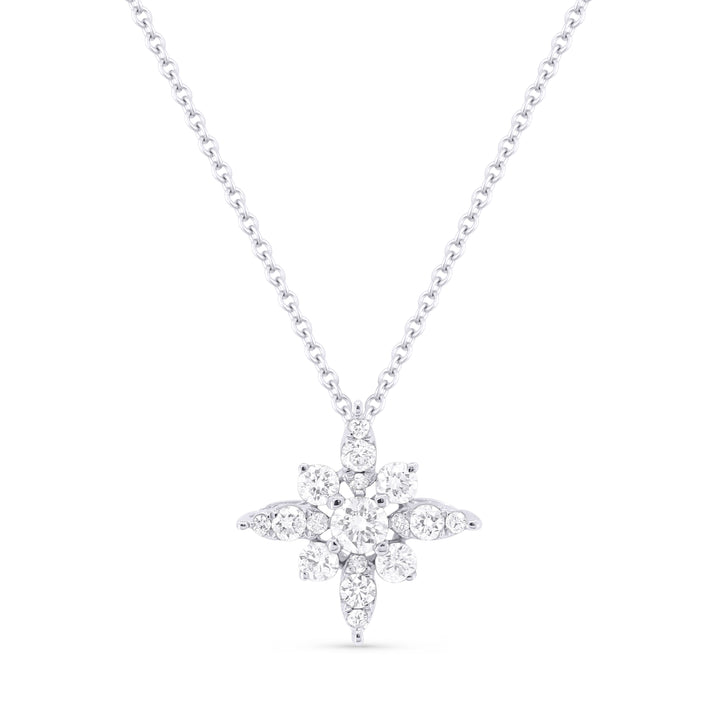 Beautiful Hand Crafted 14K White Gold White Diamond Milano Collection Pendant