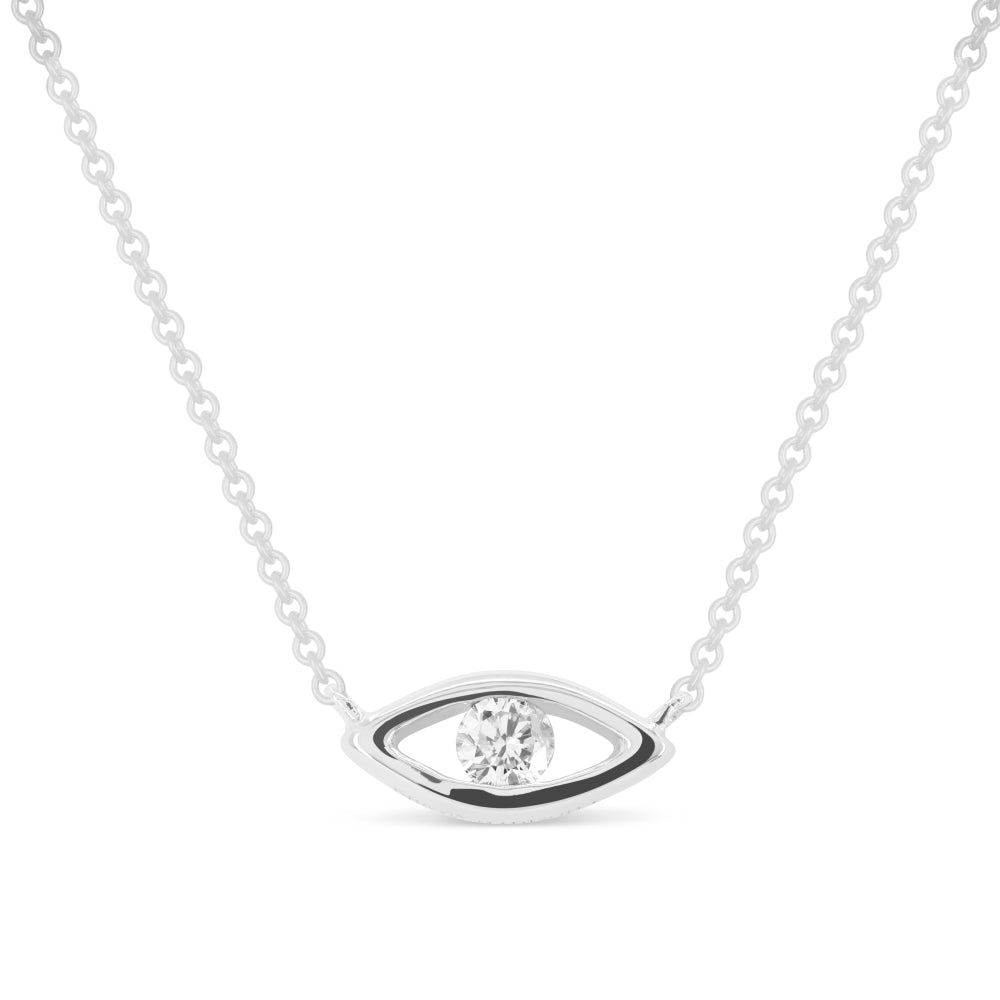 Beautiful Hand Crafted 14K White Gold White Diamond Milano Collection Necklace