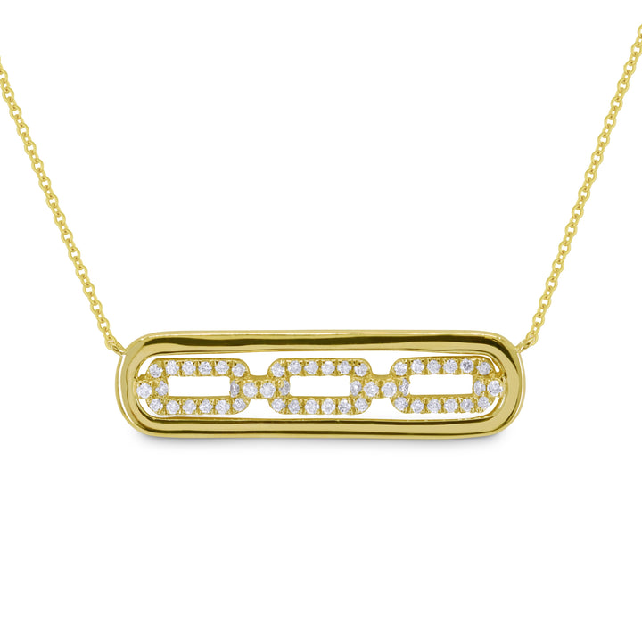 Beautiful Hand Crafted 14K Yellow Gold White Diamond Milano Collection Necklace