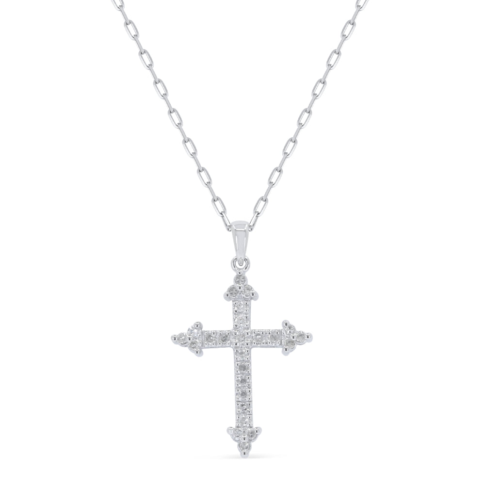 Beautiful Hand Crafted 14K White Gold White Diamond Milano Collection Pendant