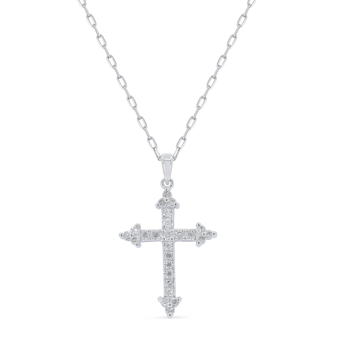 Beautiful Hand Crafted 14K White Gold White Diamond Milano Collection Pendant