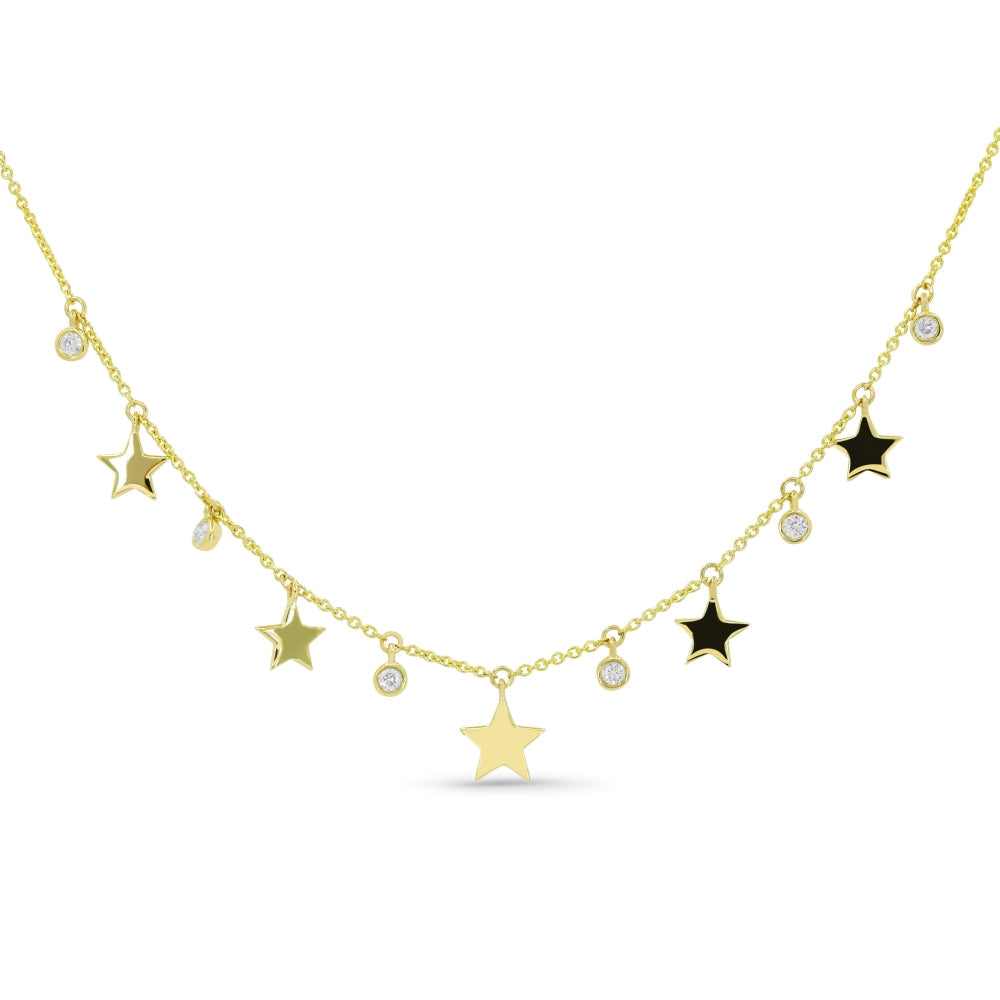 Beautiful Hand Crafted 14K Two Tone Gold White Diamond Milano Collection Necklace