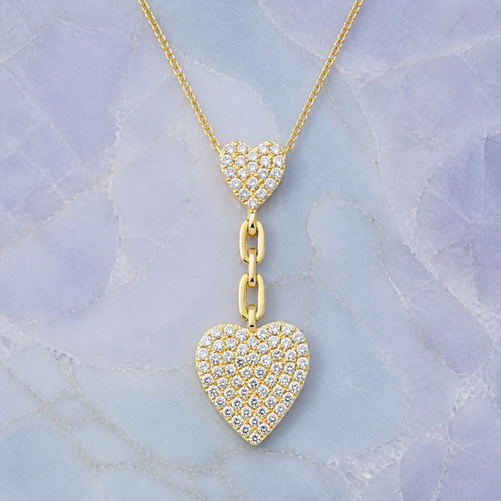 N1669 - 14K Yellow Gold Diamond Heart Necklace