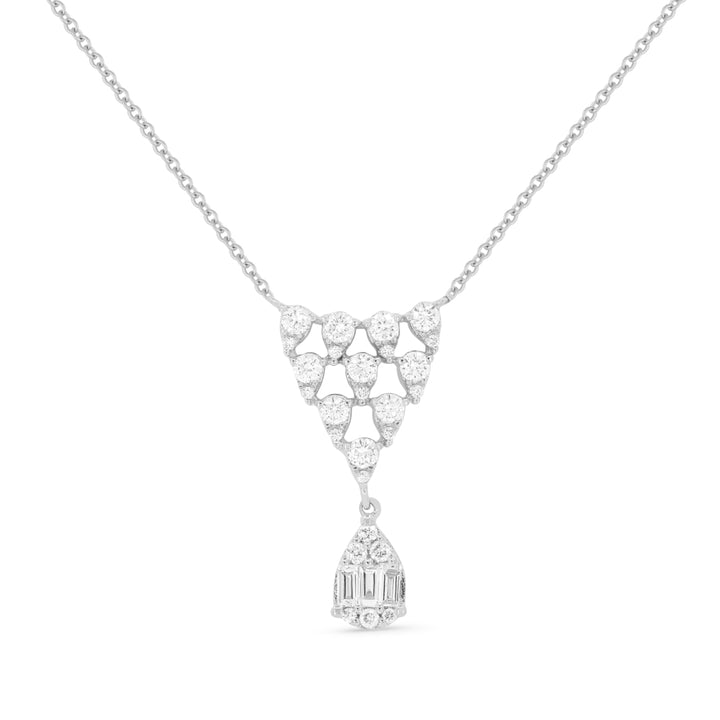 Madison L 14K White Gold Diamond Chevron Necklace - style N1670W