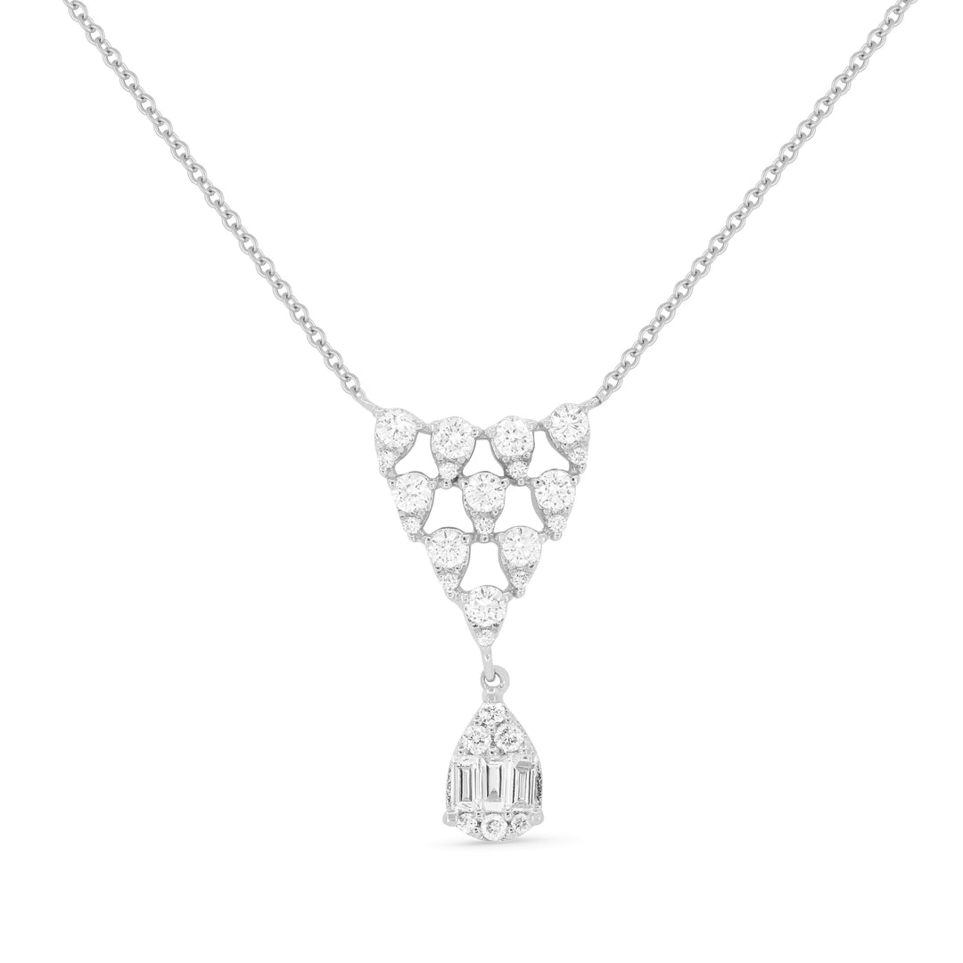 Beautiful Hand Crafted 14K White Gold White Diamond Lumina Collection Necklace