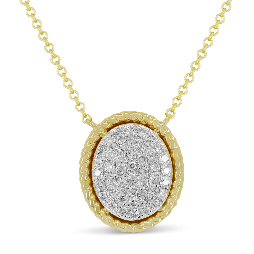 Beautiful Hand Crafted 14K Yellow Gold White Diamond Milano Collection Necklace