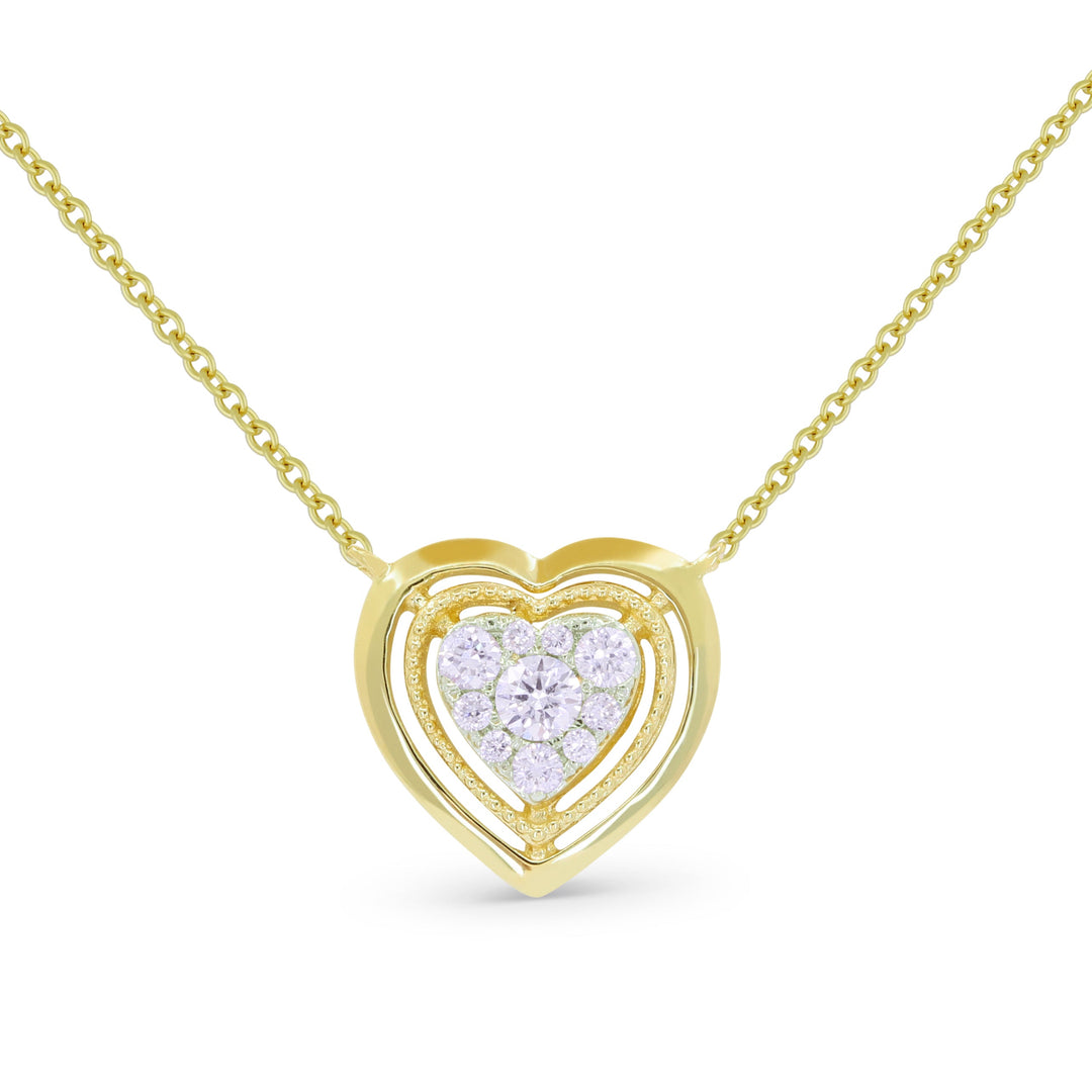 Beautiful Hand Crafted 14K Yellow Gold White Diamond Milano Collection Necklace