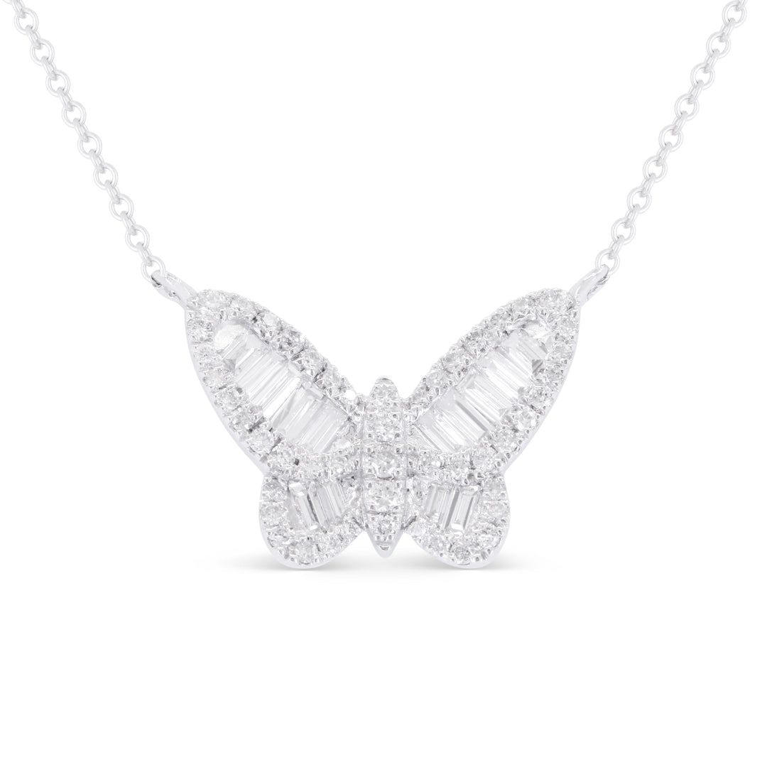 Beautiful Hand Crafted 14K White Gold White Diamond Milano Collection Necklace