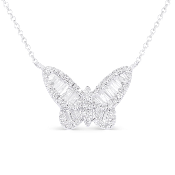 Beautiful Hand Crafted 14K White Gold White Diamond Milano Collection Necklace