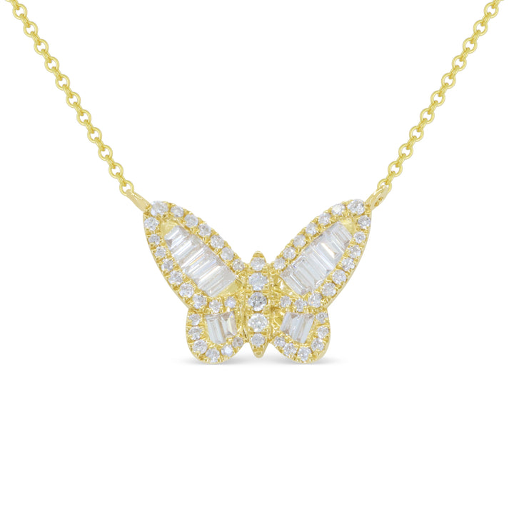 Beautiful Hand Crafted 14K Yellow Gold White Diamond Milano Collection Necklace